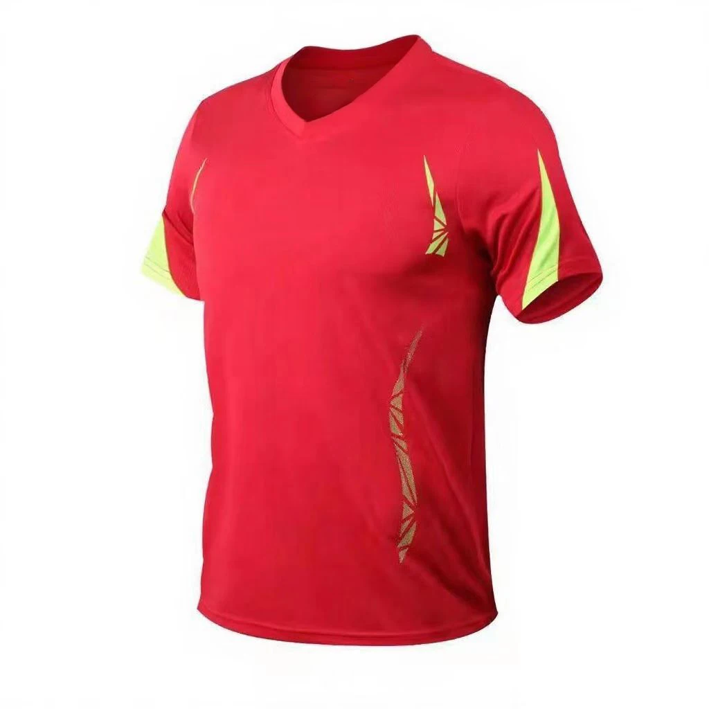 

2025 Men's sports short sleeved T-shirt solid color puzzle football suit comfortable, quick drying, breathable, sweat wicking
