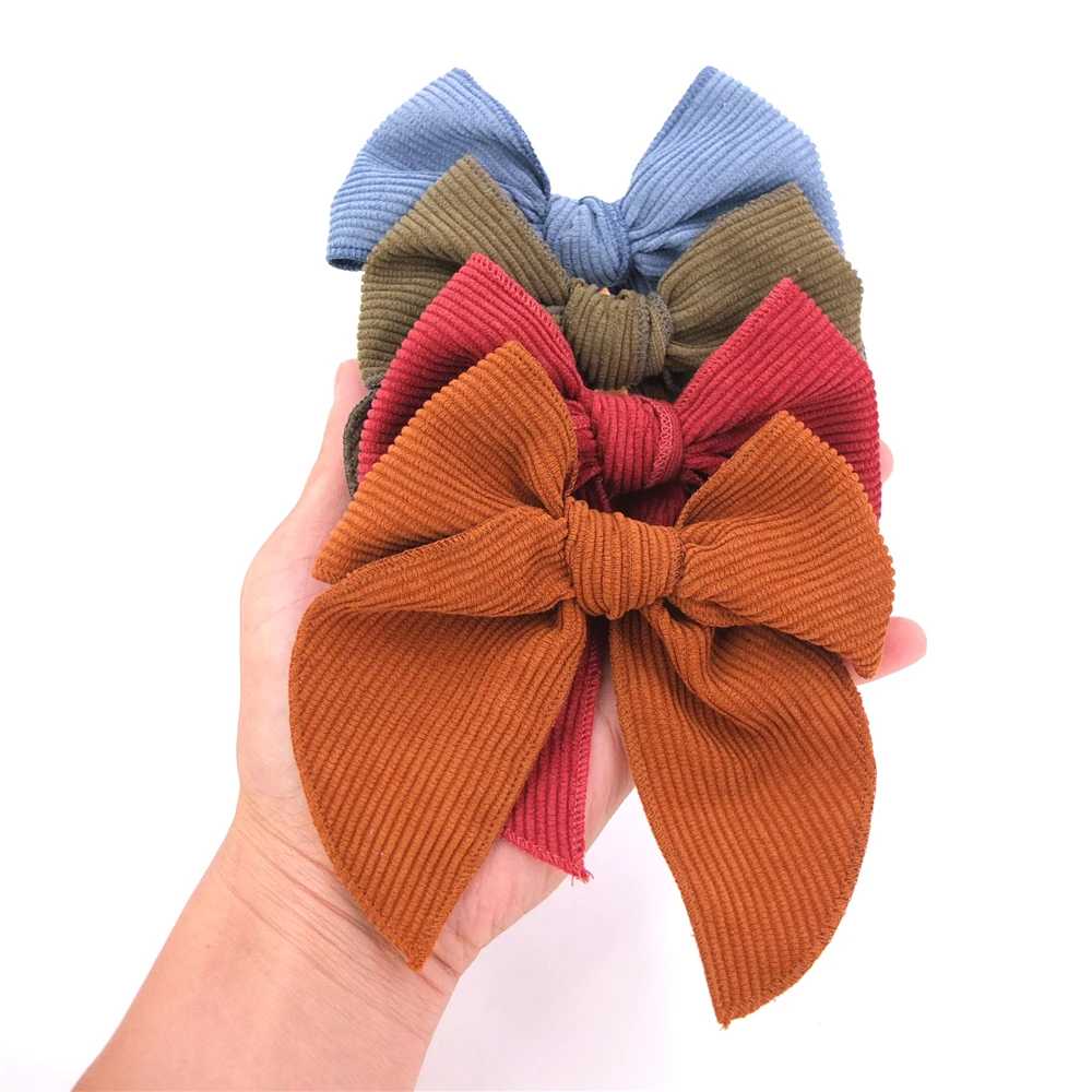 Corduroy Bow Hair Clips Baby Girls Women Vintage Velvet Fable Hair Bow Barrettes Accessories for Toddler Kids Teen Girls