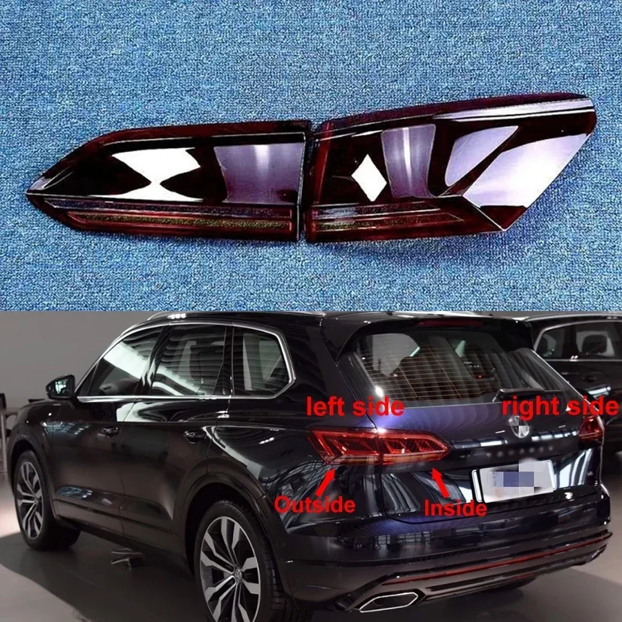 

For Volkswagen VW Touareg 2019-2023 High Configuration Rear Taillight Shell Tail Lamp Cover Turn Signal Stop Light Mask