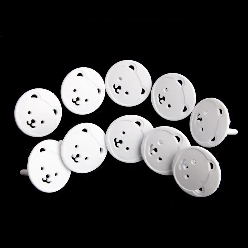 

5/10PCS European Standard Bear-Shaped Safety Socket Covers Korean Style Child Anti-Electric Shock Home Security Plug Protectors