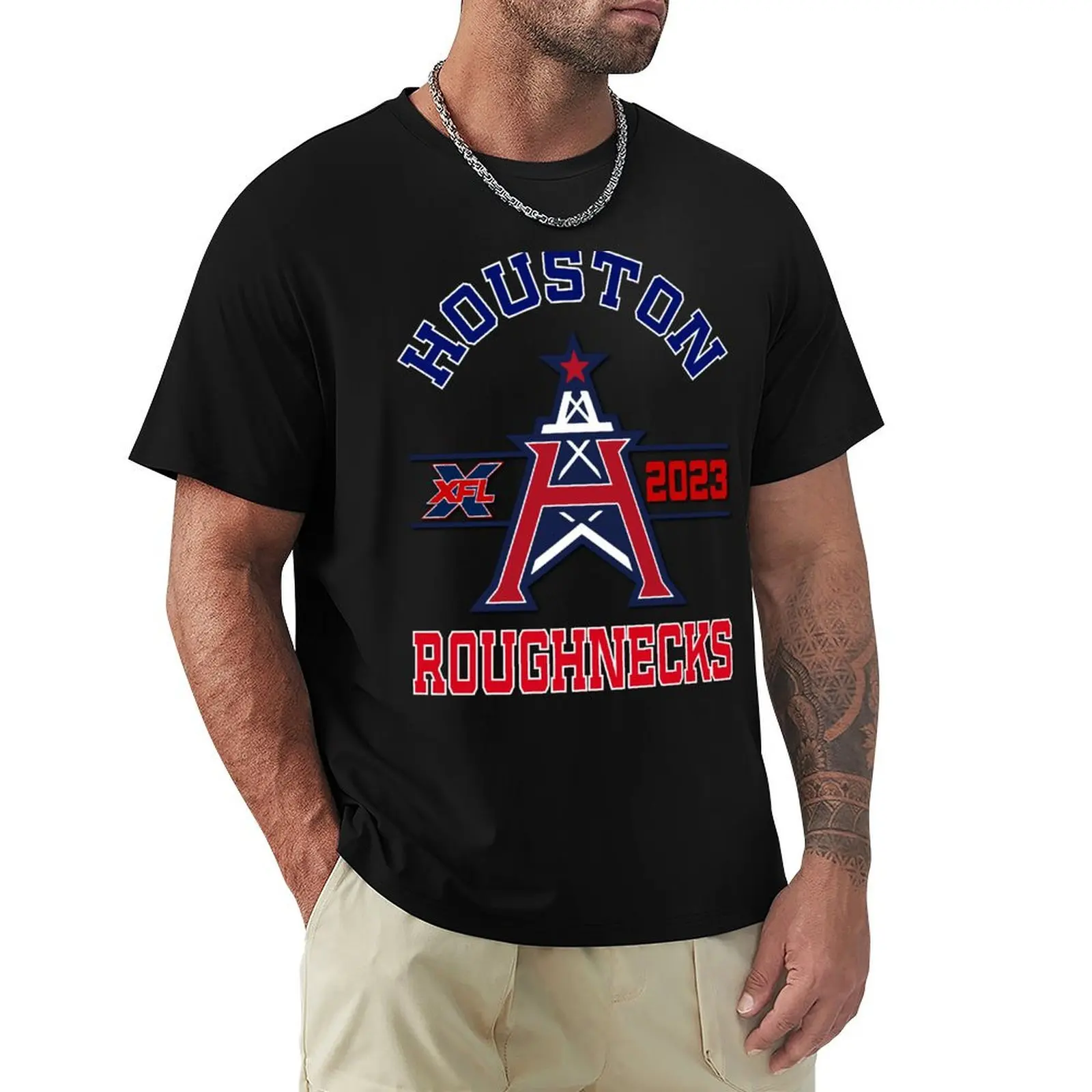 Houston Roughnecks 2023 XFL T-Shirt cute clothes graphic tee shirt basketball graphic tees mens t shirt graphic