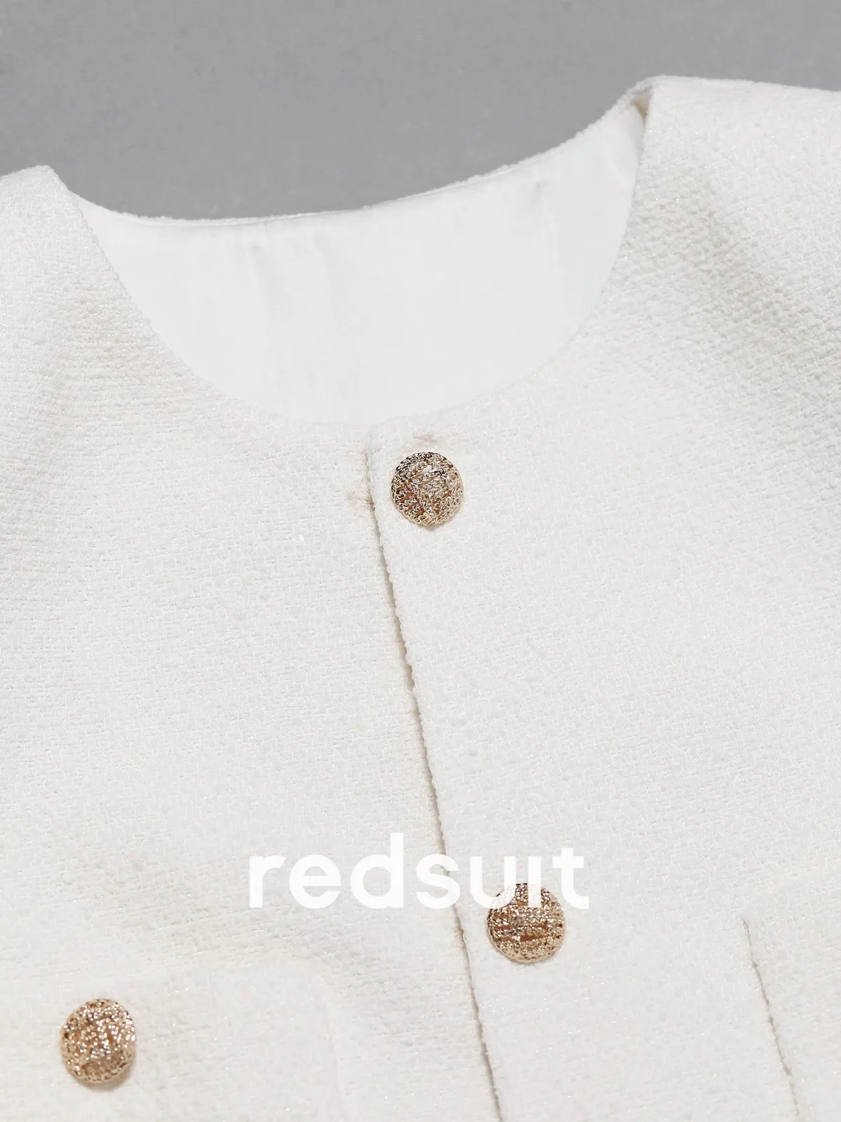 New Simple rice white short sleeved thin jacket, soft sticky three button top Custom Sizes