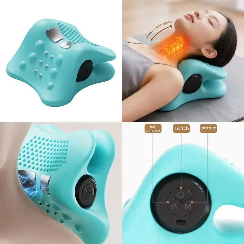 for Shiatsu Neck Massager with Heating Electric Shoulder and Neck Deep Tissue Massage Pillow Heated Neck Stretcher
