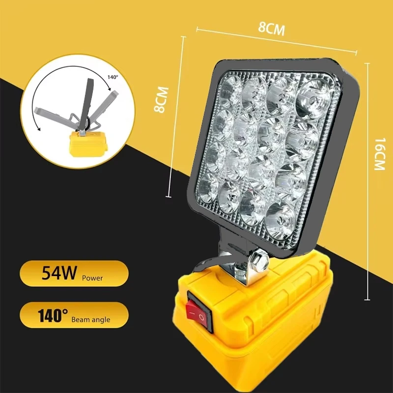 For Dewalt Lamp Portable Flashlight for 14.4V-20V Li-ion Battery 3 Inch Cordless LED Work Floodlight Camping Lamp Emergency