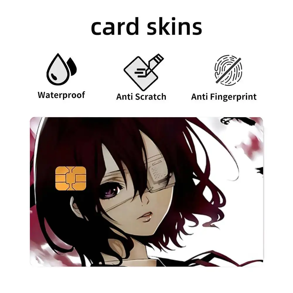 Cartoon Another Anime Manga Credit Skin Cover Card Stickers 4PCS Film Bus Pass Front Decoration Bank Debit Waterproof