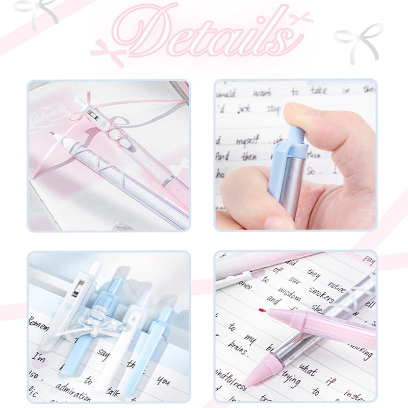 RosyPosy مجموعة أقلام التوقيع 4 قطعة 0.38/0.5 مللي متر الأدبية INS الباليه نمط الصحافة هلام أقلام عدة ، قيمة عالية سريعة الجافة الجمالية الكتابة هدية