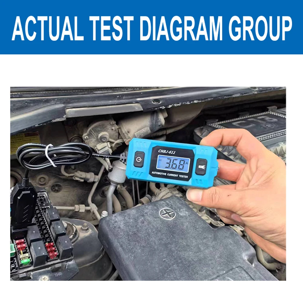 0.01A~19.99A Automotive Fuse Circuit Tester with LCD display 12V Car Circuit Tester 20A/48V Fuses Tester Excluding batteries