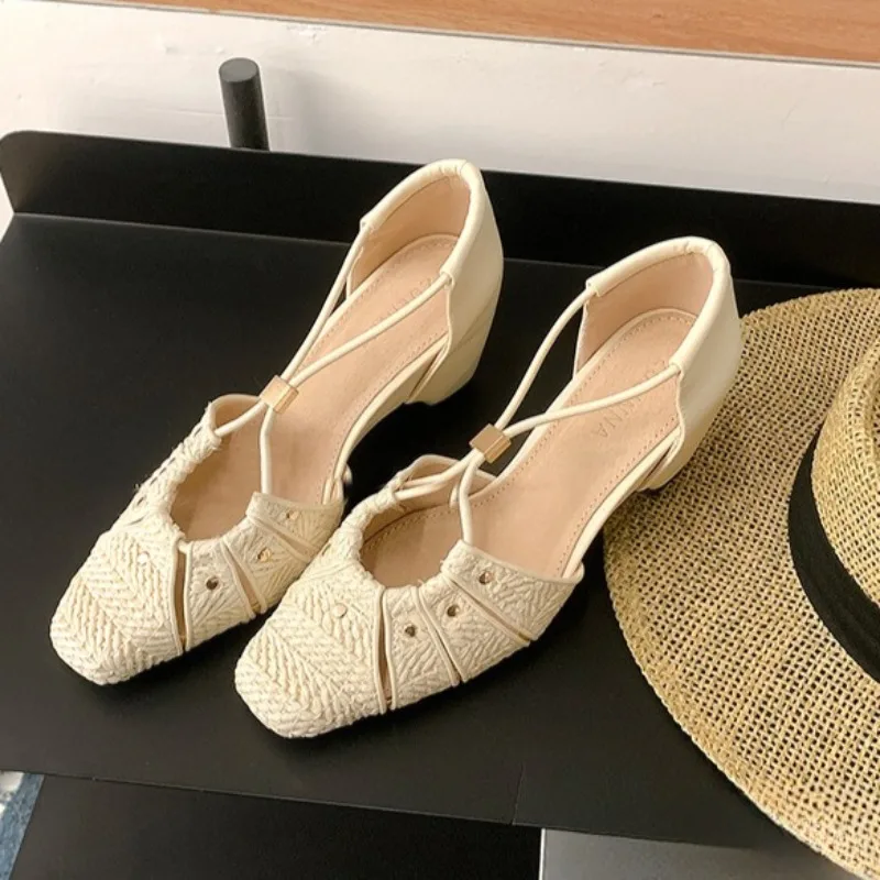 Nuevos Zapatos Mary Jane para Mujer, Sandalias de Cuña Retro con Diseño Calado, Elegantes Zapatos para Invitadas de Boda, Zapatos de Diseñador, Sandalias Mujer