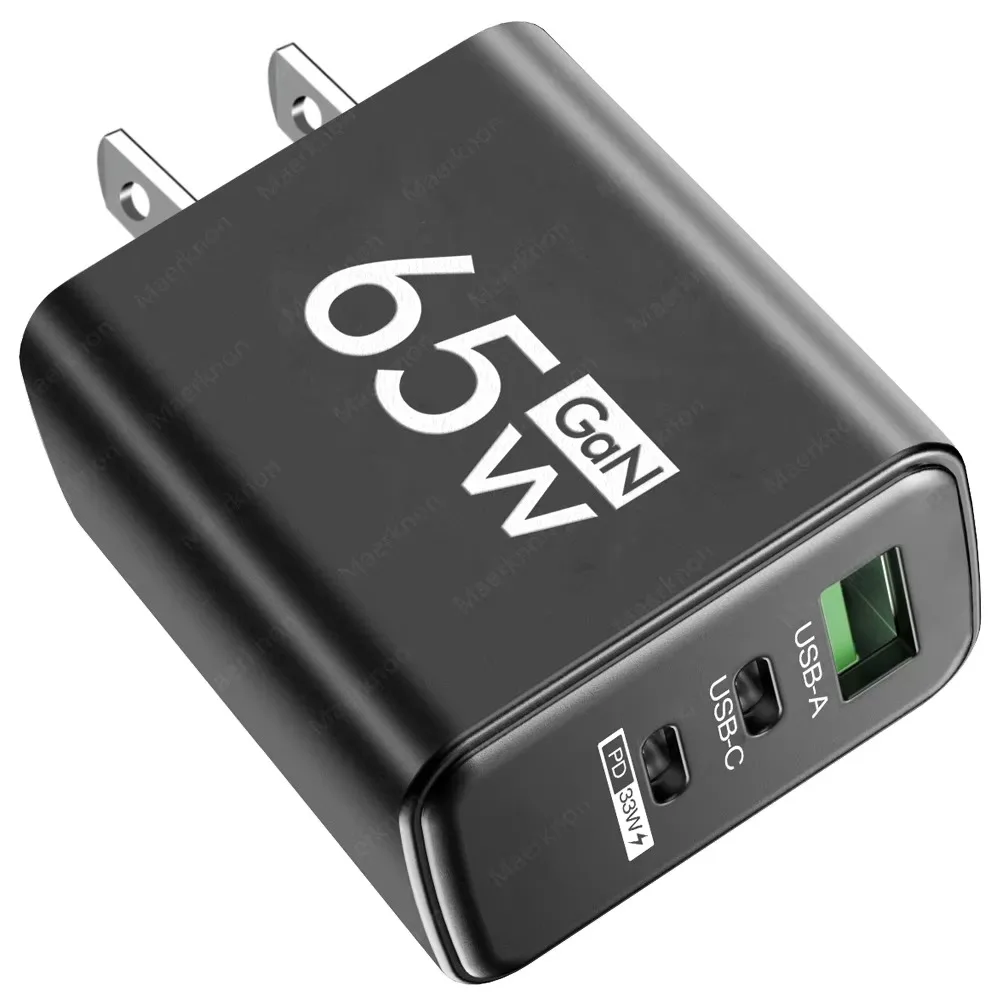 

65 Вт GaN USB-зарядное устройство USB Type C Quick Charge 3.0 Настенное зарядное устройство с вилкой европейского/американского стандарта 3 порта Адаптер зарядного устройства для телефона //