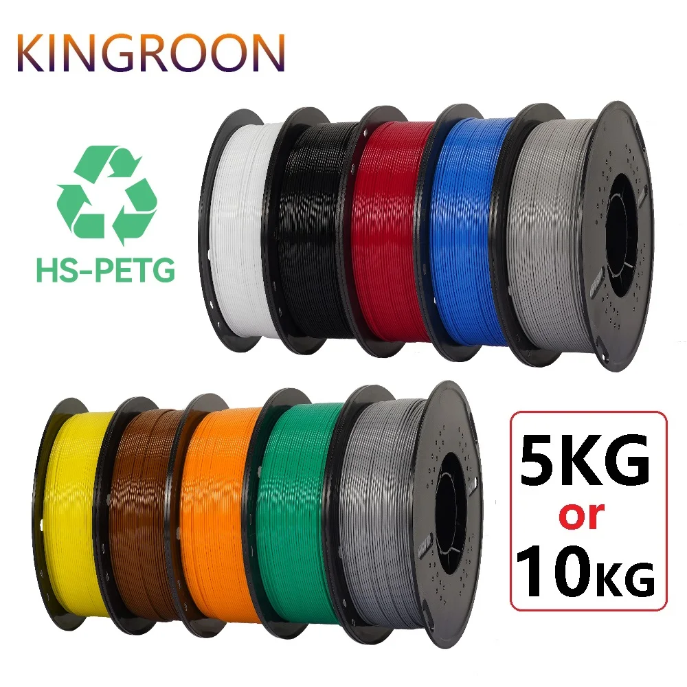 

KingRoon 5KG 10KG High speed PETG Filament 1.75mm 3D Printer Plastic No Bubble Spool 3D Printing Materials For Bambu Lab