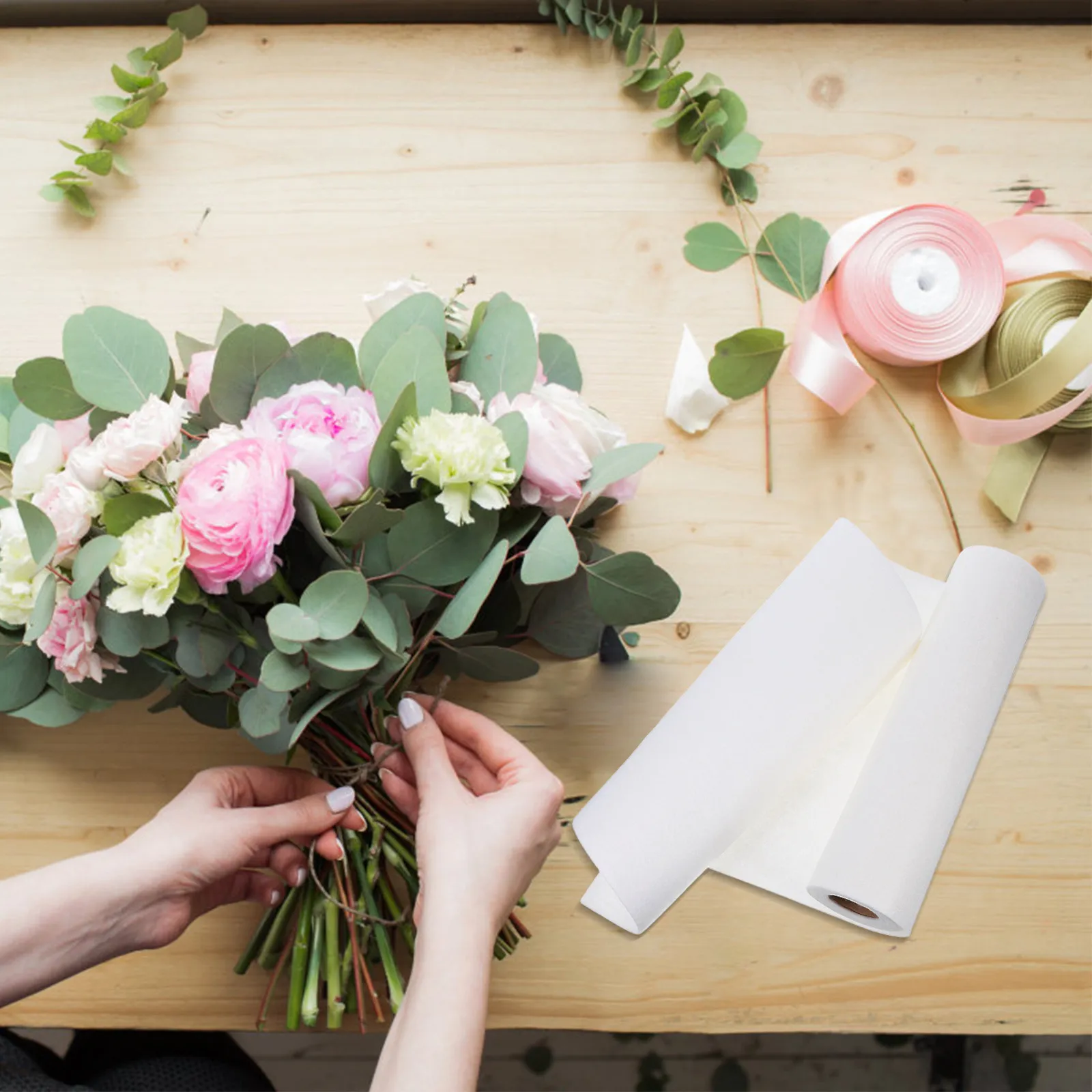 For Bouquet Maker Christmas Flower Arrangements 250x30cm Floral Hydration Cotton Soft Stem Wrap Water Absorbent