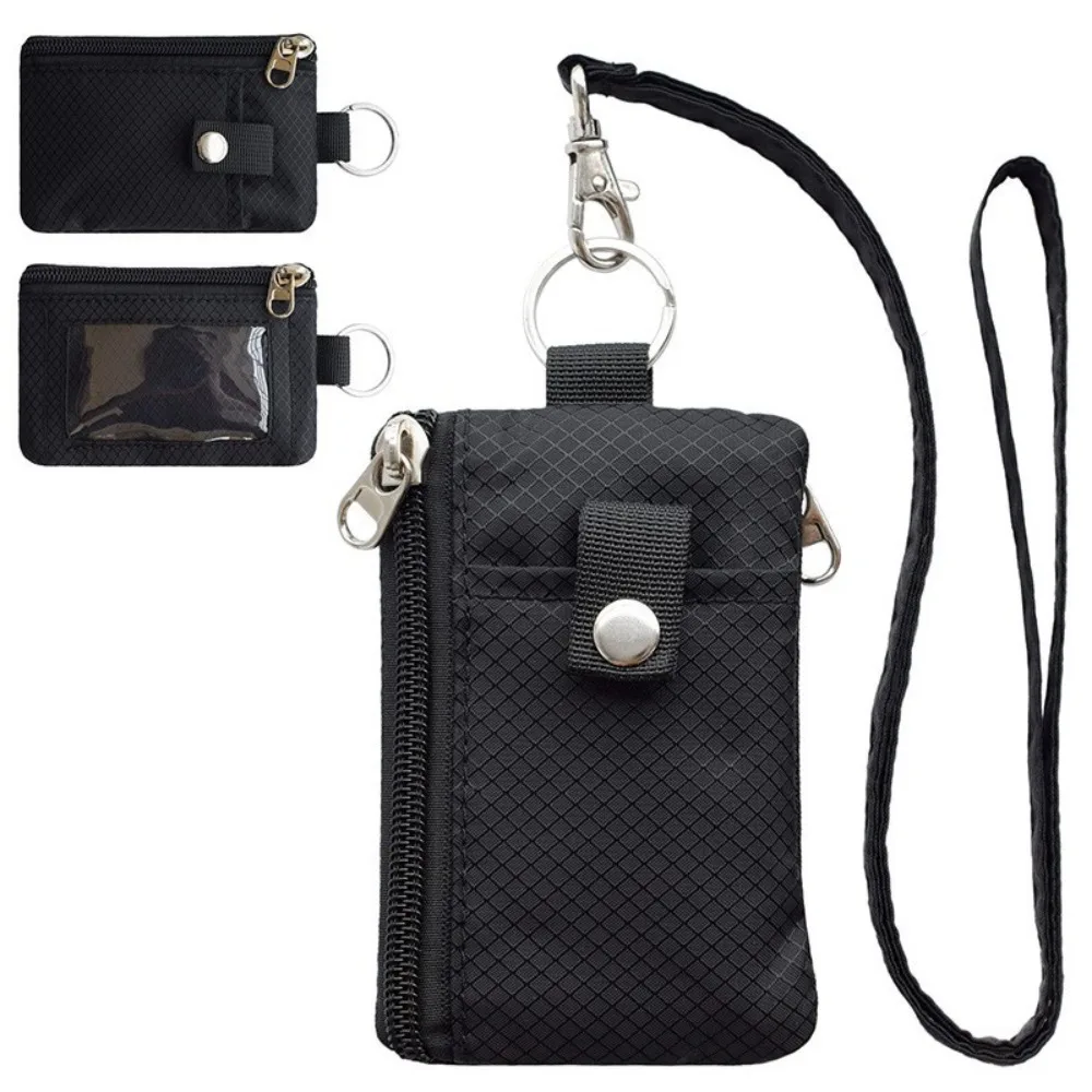 Minimalist RFID Blocking Small Wallet Water Resistant ID Window Coin Purse Zip Slim Keychain Wallet