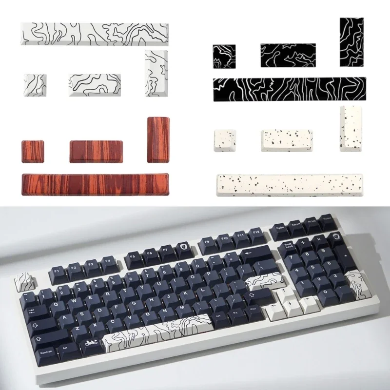 4-Key OEM Enter Space Keycaps PBT Keycap Set for Mechanical Keyboards Heat Sublimation Customization Accessories