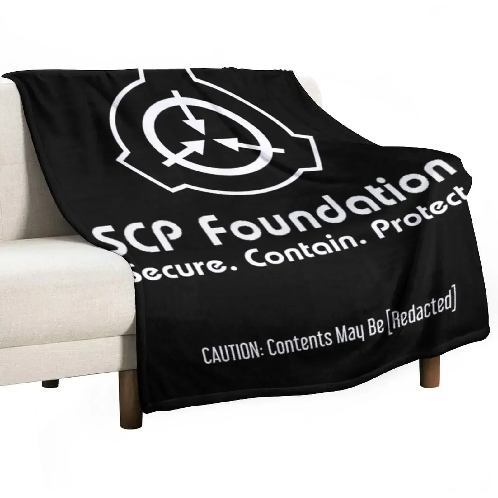 SCP Foundation: Contents May Be [Redacted] (Black) Throw Blanket Multi-Purpose For Baby Soft Big Thin Blankets