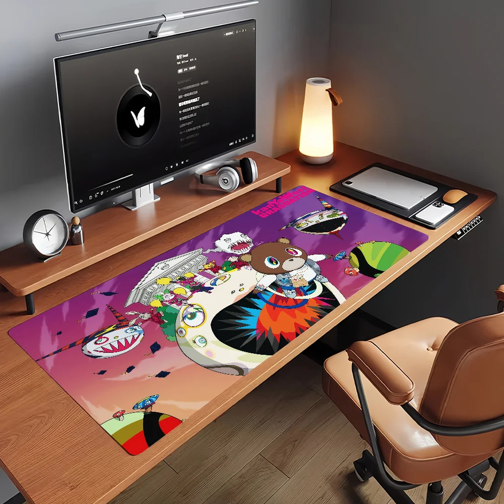 Rap Singer K-Kanye W-West-S Mouse Pad Non-slip Rubber Gamer Balance Computer Mat Decoracion Deskmat Laptop Office Large