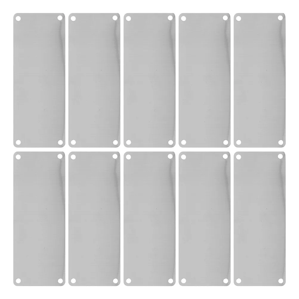 

10Pcs Stainless Steel Blank Name Plates Rectangle Metal Tags for DIY Engraving Small Name Signs Office Door Engravable Blanks