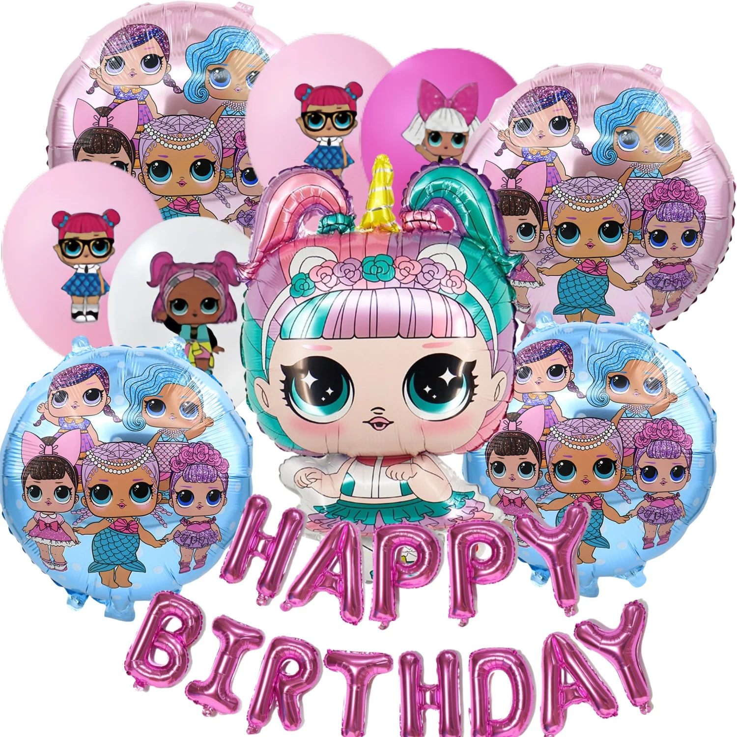 

Girls Birthday Party Decoration Disposable Tableware Tablecloth Cup Plate Gift Bag Balloons Baby Shower Pink Doll Party Favors