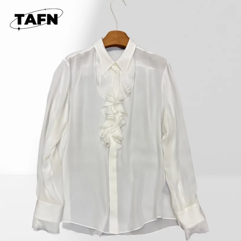 

Beautiful and Versatile High Street Comfortable Refined Women's Lace Shirt Long Sleeve Elegant Blouse Chiffon Blouse AF1940