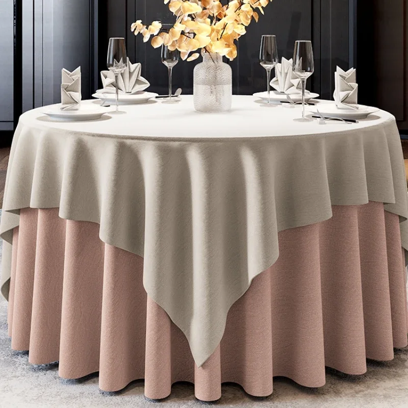 4/6/8FT Hotel Restaurant Banquet Home Furnishings Cotton and linen two-piece tablecloth set