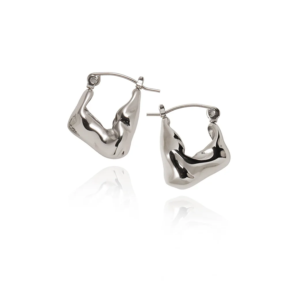 

Non-Drop Color Titanium Steel Liquid Flow Ear Cuffs Street Sle Cross-Border Jewelry Faionable Geometric Women's Earrings