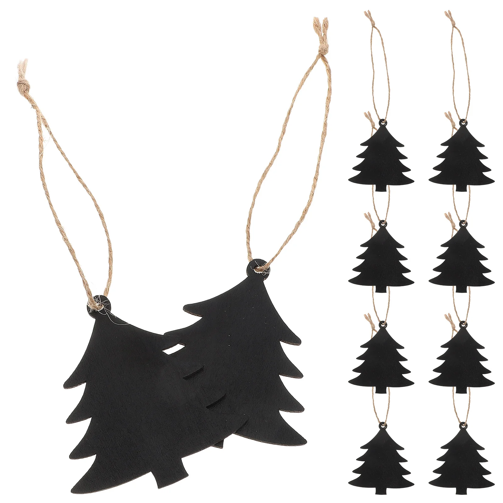 

10Pcs Christmas Tree Shaped Chalkboard Tags Mini Wooden Signs with String for Festive Decor and Messages Christmas Blackboard