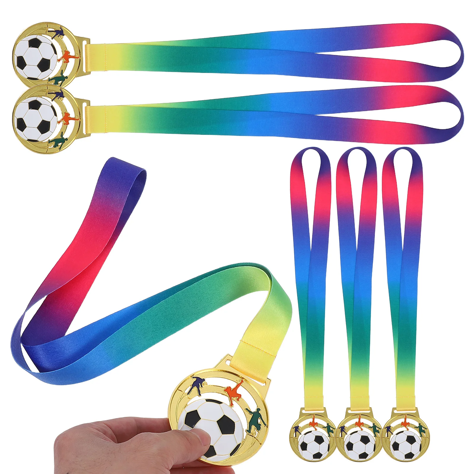 

6Pcs Hollow-Out Football Award Medals Long-Lasting Zinc Alloy for Sports Day Soccer Prizes Winner Medals Football Awards