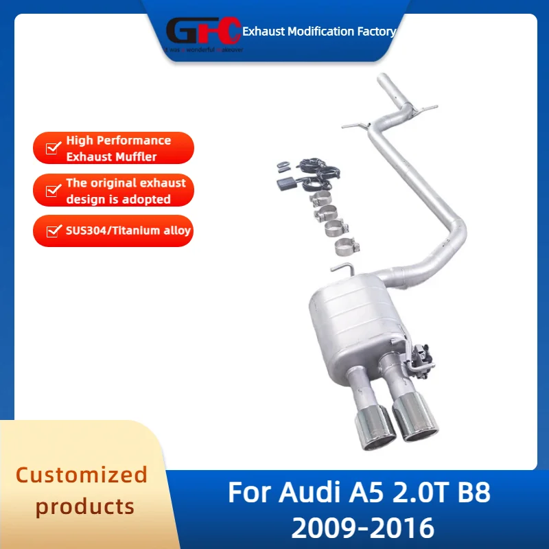 

GFC Catback Valvetronic Exhaust Pipe for Audi A5 2.0T B8 2009-2016 High-Performance 304 Stainless Steel Exhaust Muffler System