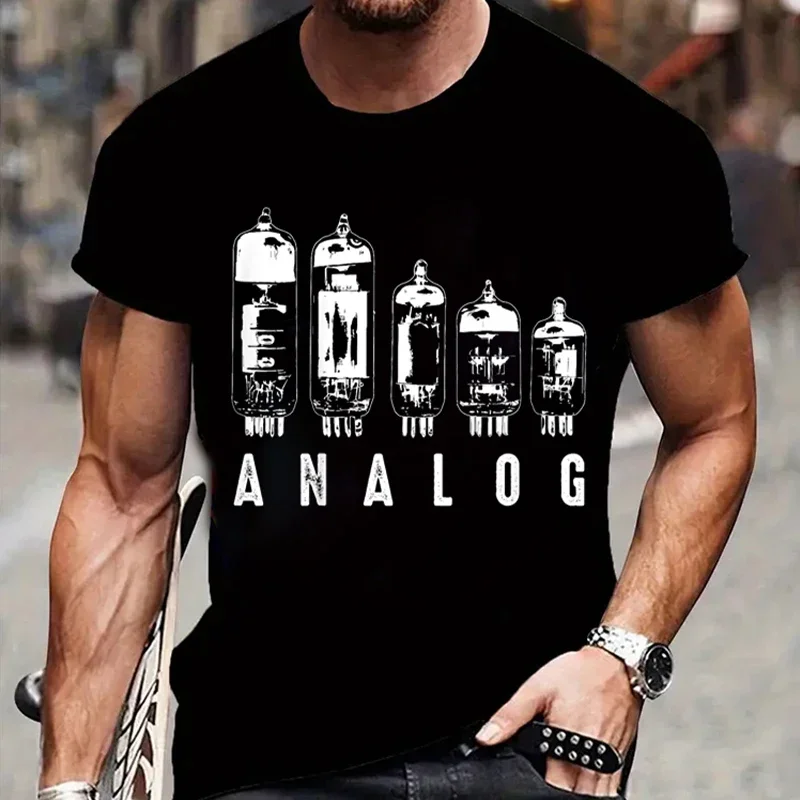 Novelty Analog Vacuum Tubes Funny Electron Valve Lover T Shirts Fashion Streetwear Short Sleeve Birthday Gifts Summer T-shirt