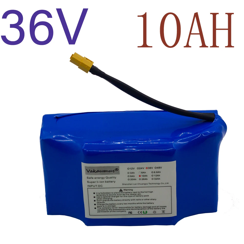 

36V 10AH 10000mAh 18650 lithium battery pack Balance car battery pack 10S2P built-in BMS high power battery 6ah 36v bms 18650