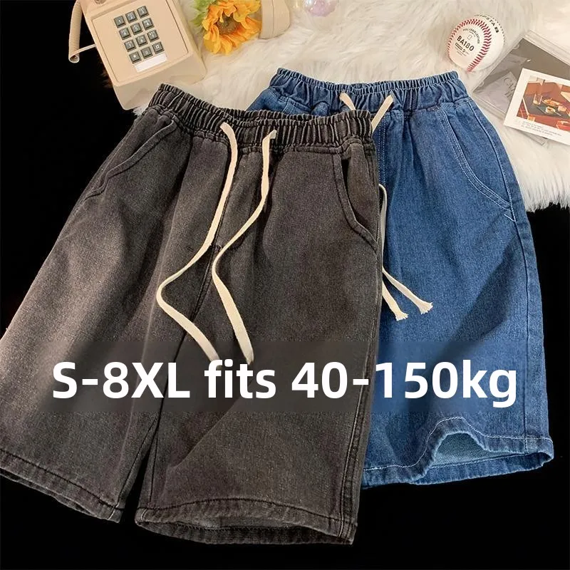 Loose Fit Men's Retro Japanese Style Denim Shorts Casual Versatile Large Size Youthful Summer Trendy Wear Resistant Cotton Blend