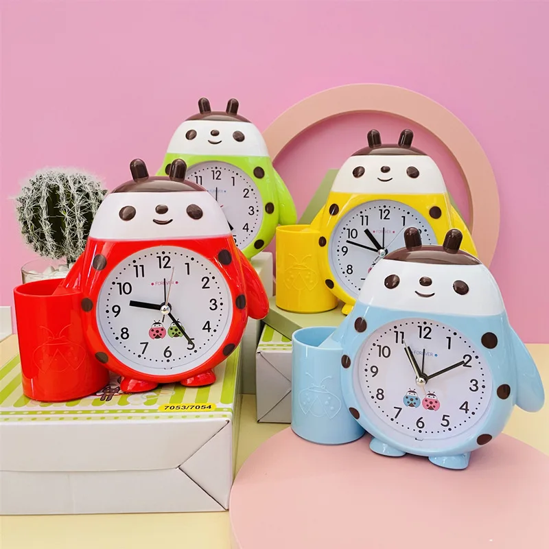 Creative Jumping Seconds Table Clock Simple  Alarm  New Tabletop Bedside Student Graduation Children's Gift Hands