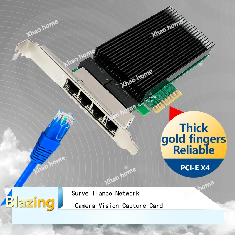 I226-T4 Quad Port 2.5G PCIe Network Card  4x 2500Mbps Ethernet Adapter for NAS/Synology/Server/Desktop Camera Image Capture
