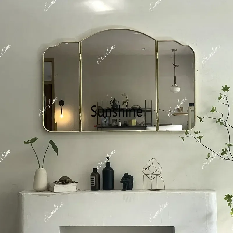 Retro style bathroom bathroom makeup mirror door type wall hanging decoration  FT