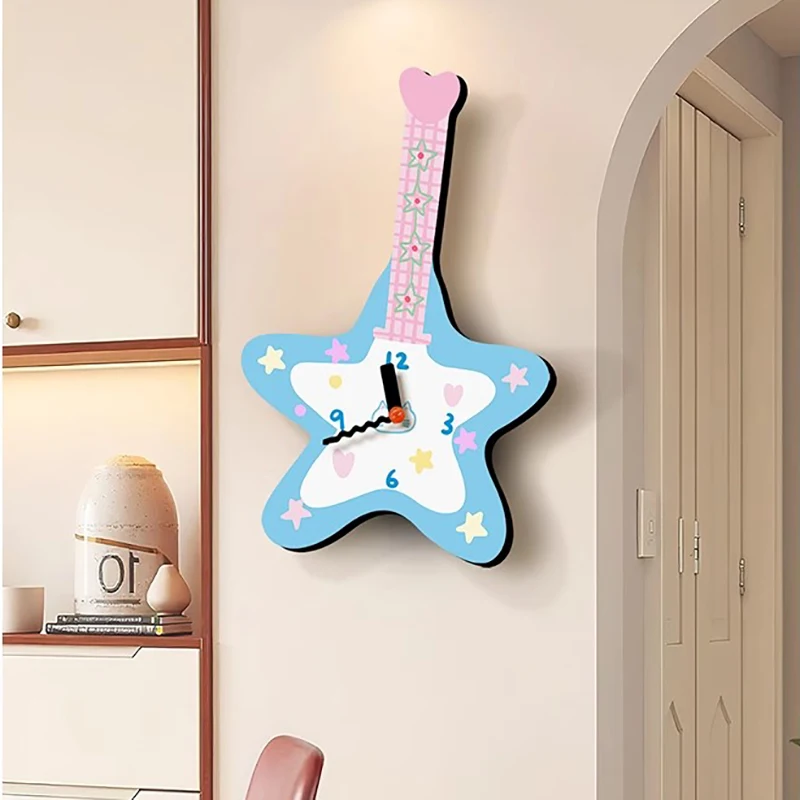 

Unique Design Kids Wall Clock Home Colorful Girls Kawaii Modern Wall Clock Home Cute Aesthetic Horloge Murale Bedroom Decoration