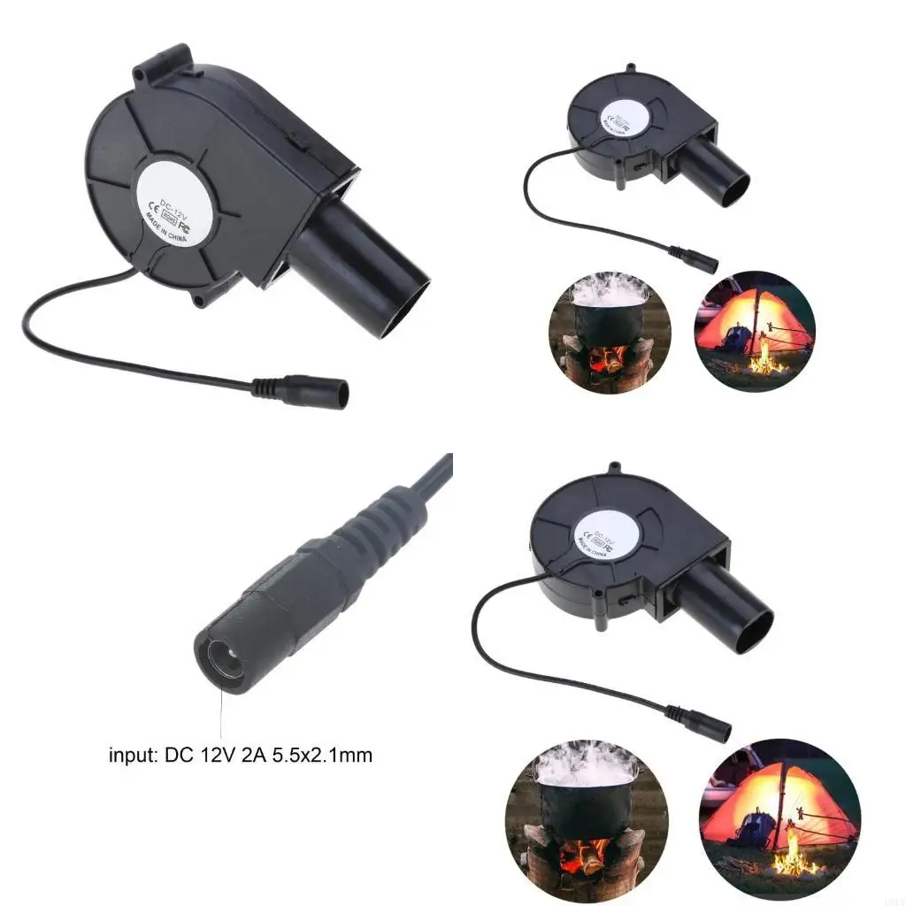 

12V Dual Ball Bearing Barbecue Fan 12V 20W 6000R/min Air Blower Cooling Fan 97x95x33mm for Fire Charcoal Starter