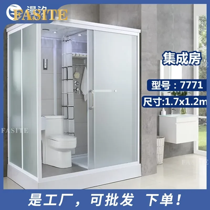 For Integrated Bathroom Shower Room Partition Mobile Toilet with Sliding Door Compact Design Space Saving