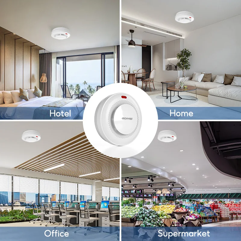 MeeGoo Tuya Smart WiFi Smoke Sensor Fire Protection Smoke Detector 85dB Sound Security System Firefighters Smartlife APP Control