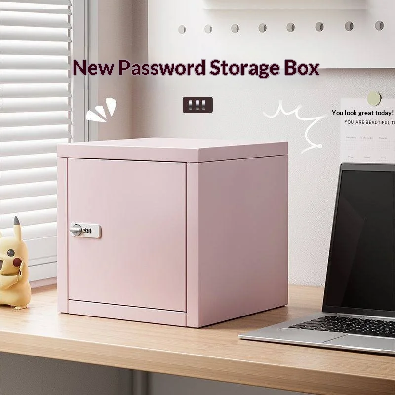 

Мини-сейф 25 см, стальной, с кодовым замком, защита от кражи, для дома и офиса, настольный