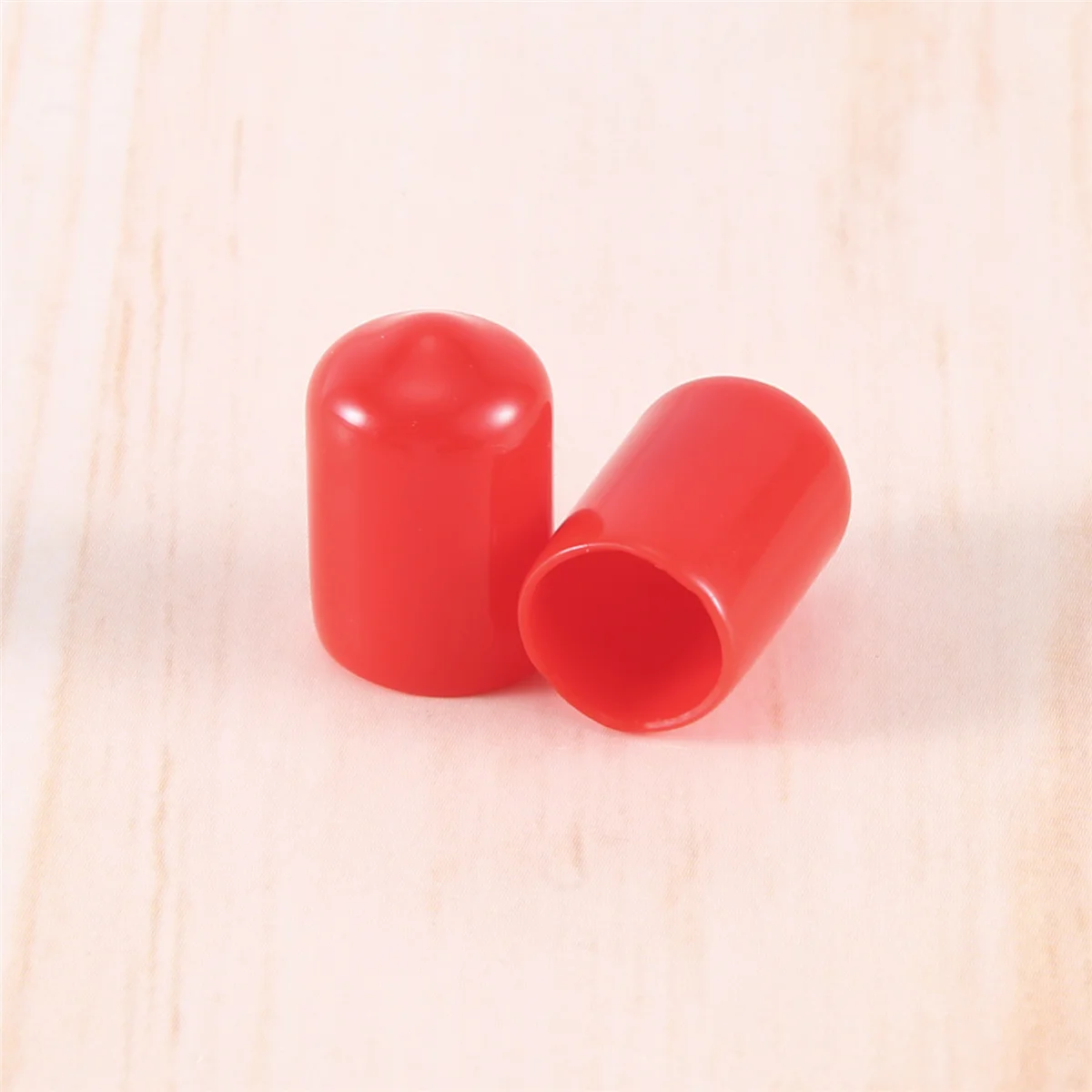 NNVC 100Pcs Rubber End Caps 9.5Mm ID PVC Round Tube Bolt Cap Cover Screw Thread Protectors Red