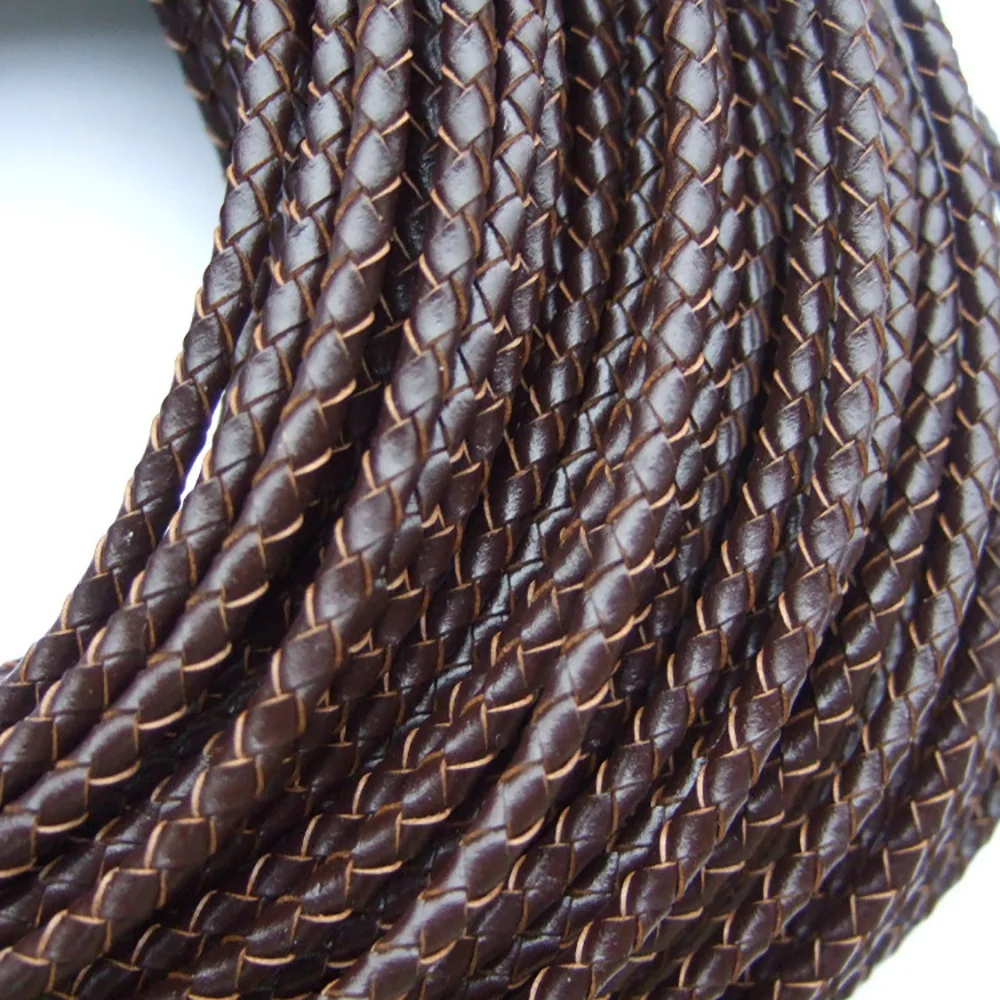 2 Meters 4mm/5mm/6mm Round Genuine Bolo Braided Leather Cord String Lace Tong DIY Craft Jewelry Making Findings