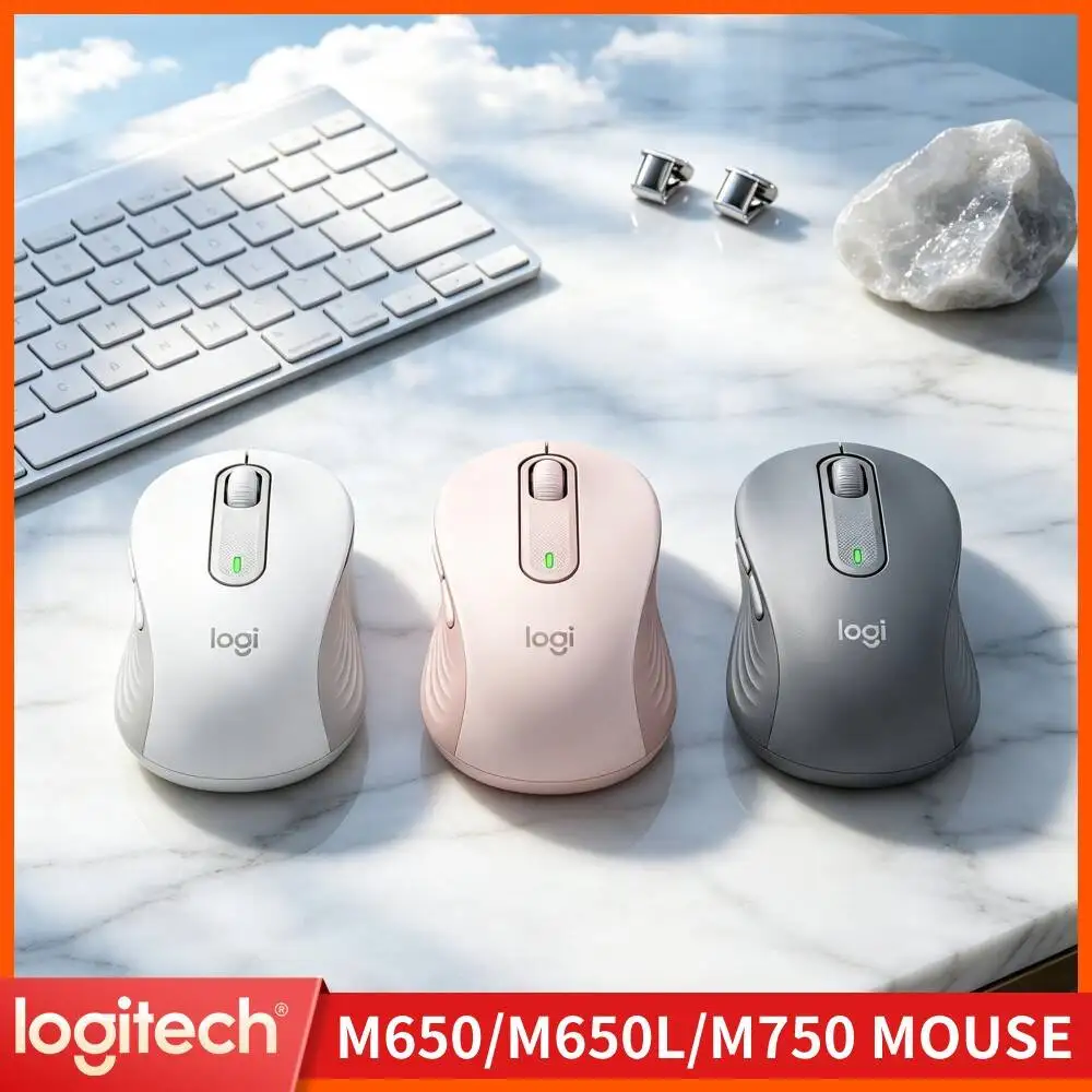 Logitech M650 Wireless Ergonomic Mouse - Soft Thumb Rest 5 Programmable Buttons Sustainable Recycled Plastic 24-Month Battery