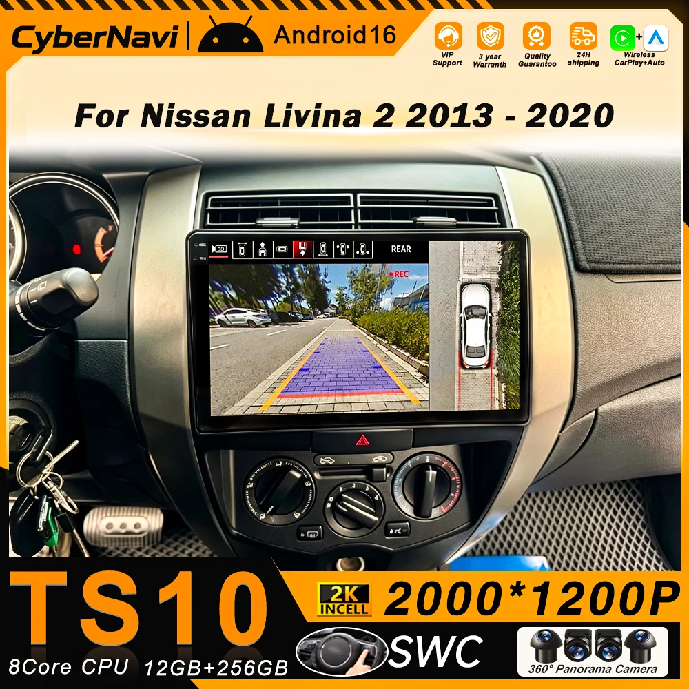 Android Auto Carplay For Nissan Livina 2 2013 - 2020 Car Radio Stereo Multimedia Video Player No 2din DVD QLED Screen Bluetooth