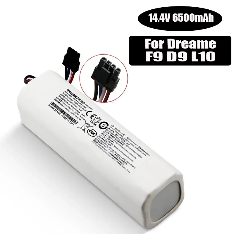 100% batteria originale per Dreame Robot aspirapolvere D9 F9 L10 L10 Pro 6500mAh batteria agli ioni di litio 4 inr19/66-2