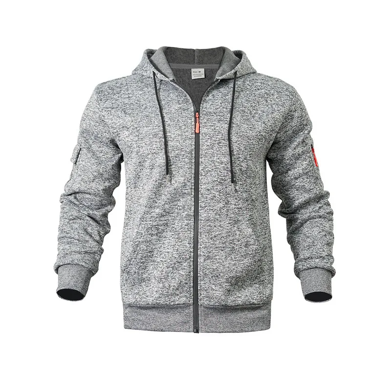 Amerikanischer Herren-Sweater aus schwerem Samt, Retro-Stil, mit kationischen Taschen, Kapuze und Reißverschluss, trendiger Sportpullover für Männer – Detail 32
