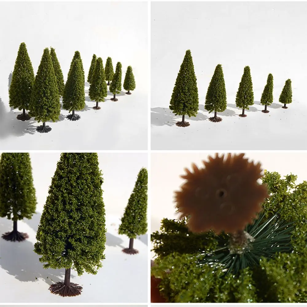 10PCS Micro Landscape Building Model Sand Table Materia DIY Greening Landscape Pine Tree Model Tower Pine Christmas Tree
