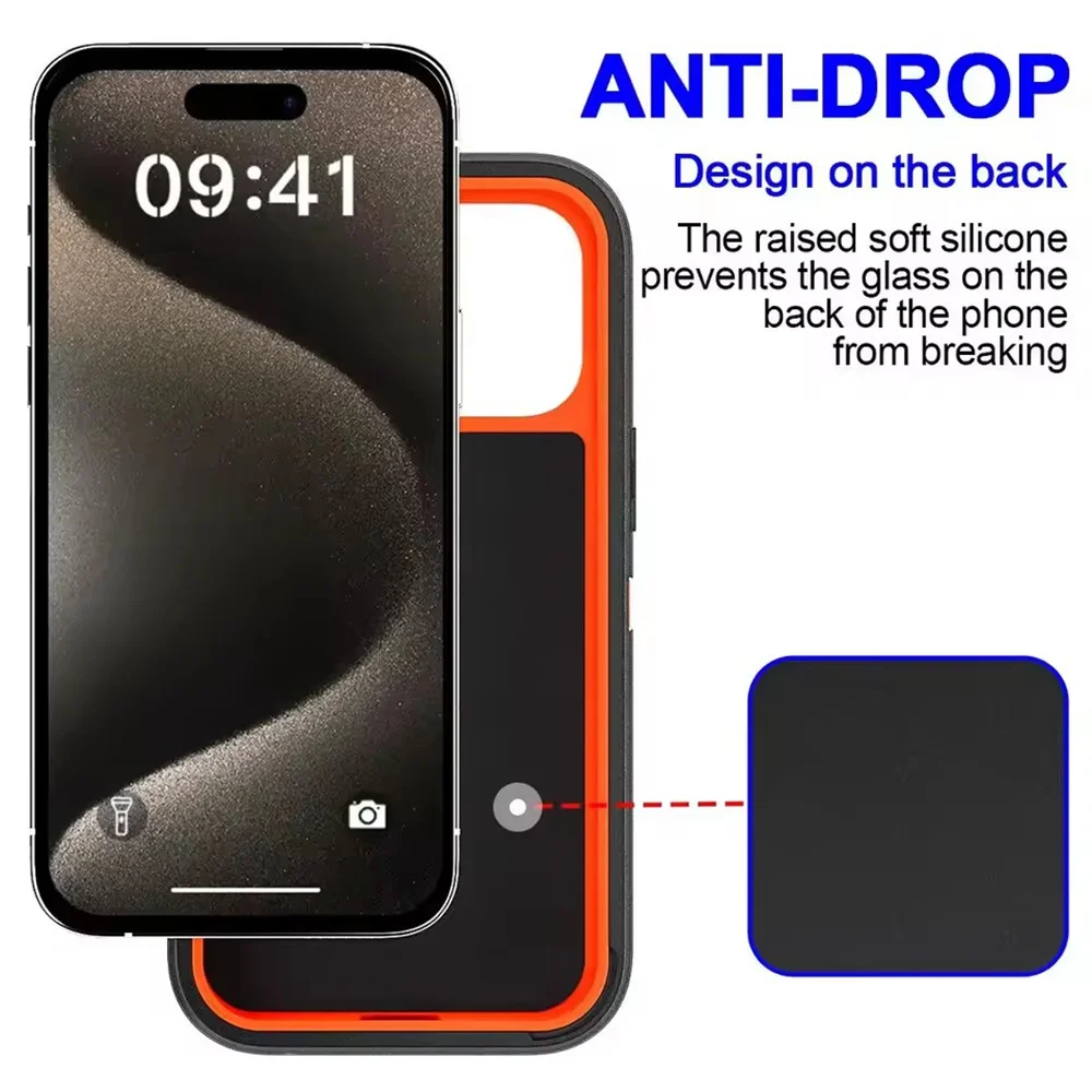 3-in-1 Defend Handyhülle für iPhone 16 17 16E 15 14 Plus 13 12 11 Pro Max Mini Original Robuste Stoßfeste Hybrid-Schutzhülle – Detail 6