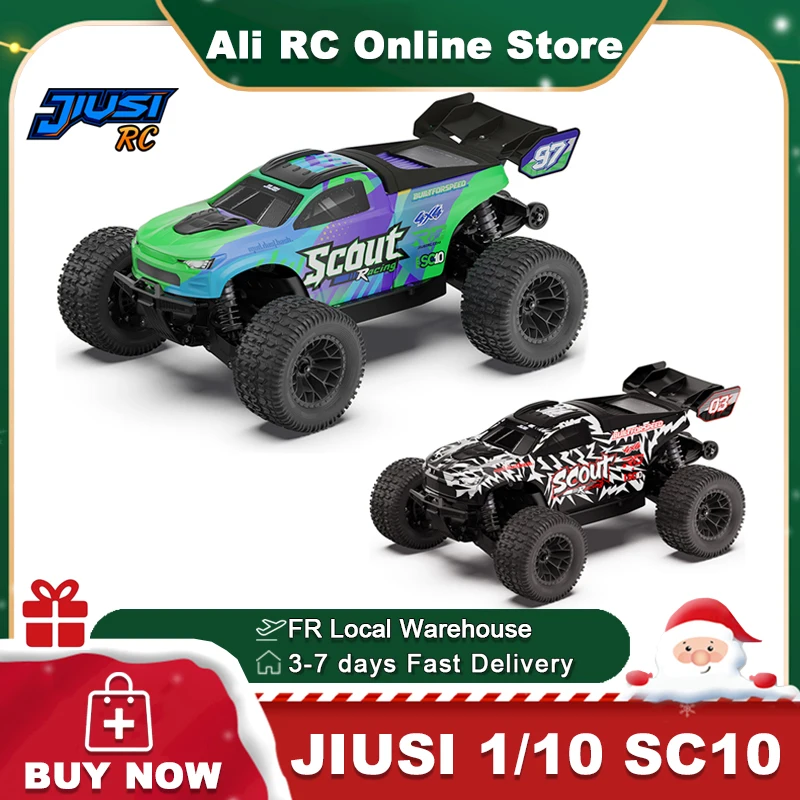 2026 Nuova Auto RC JIUSI 1/10 SC10 4WD Brushless 2800KV con Stabilizzazione Giroscopica, Telecomando 2.4G, Batteria 3S 3000MAH, Compatibile con Occhiali FPV HD