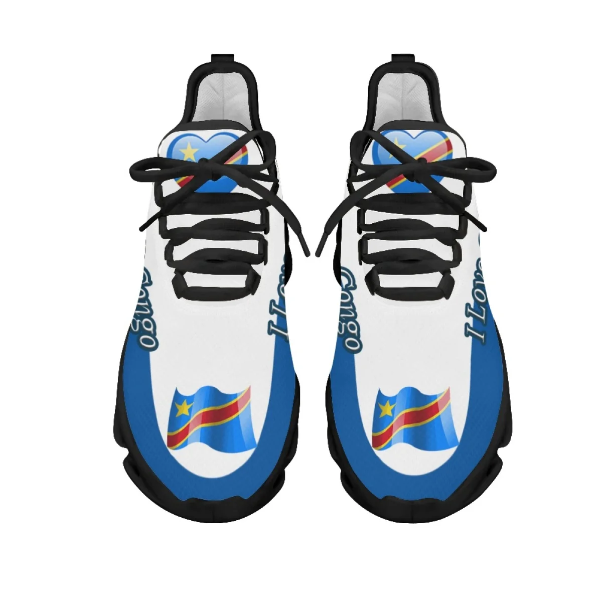 INSTANTARTS New Trend Women Men Flats Fashion Congo Flag Design Casual Shoes Breathable Mesh Female Sneakers Zapatos Mujer 2022