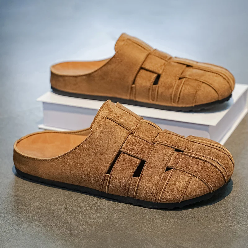 Summer Men Outside Flat Shoes Soft Bottom Unisex Slides Gladiator Casual Flip Flops Light Outdoor Slippers Beach Sandal Mules