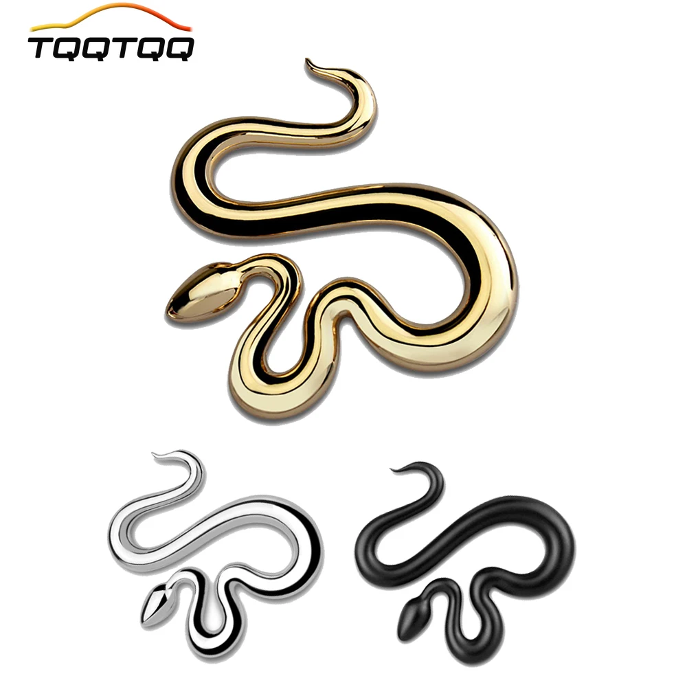 

TQQTQQ 1Pcs 3D Metal Snake Car Side Fender Rear Trunk Emblem Badge Sticker Decals Car Accessories